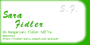 sara fidler business card